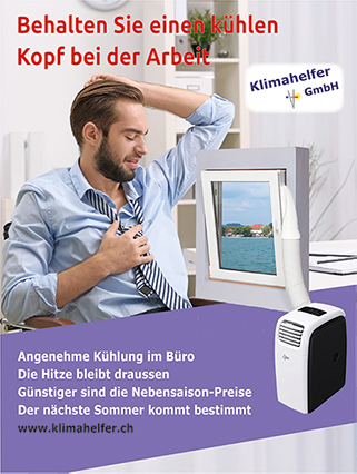 Klimahelfer Buero schwitzen Hitze Hochformat